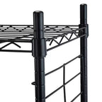Estantería Etagere de acero con estantes ajustables, color negro, estantería vertical de 2 baldas, marco de acero pequeño, 71 cm de alto, 91 cm de ancho