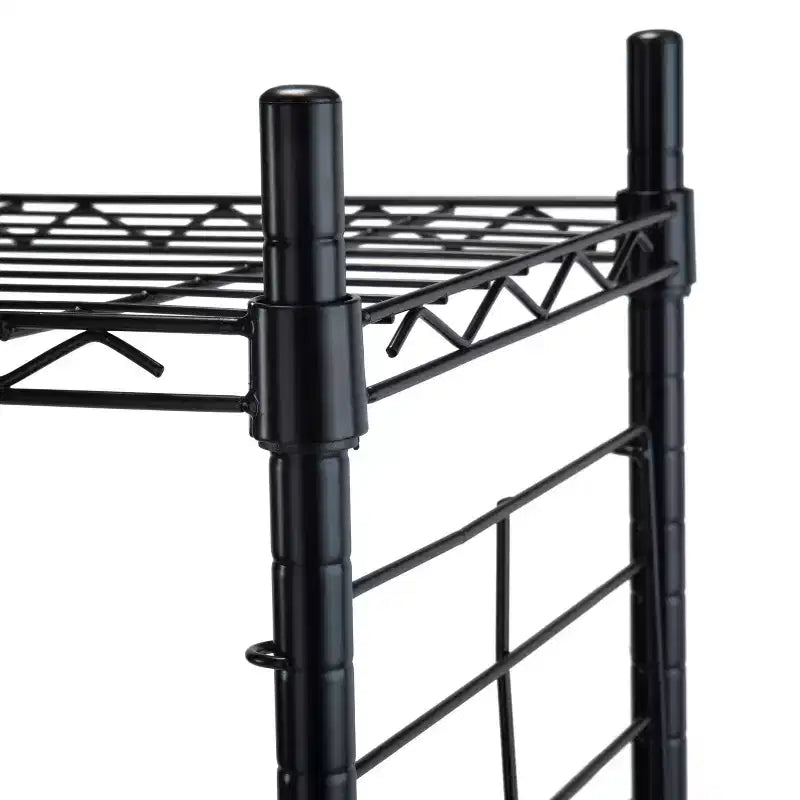 Estantería Etagere de acero con estantes ajustables, color negro, estantería vertical de 2 baldas, marco de acero pequeño, 71 cm de alto, 91 cm de ancho