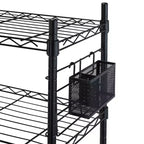 Estantería Etagere de acero con estantes ajustables, color negro, estantería vertical de 2 baldas, marco de acero pequeño, 71 cm de alto, 91 cm de ancho