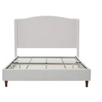Base de cama tamaño queen de 54" con cabecero tapizado con alas, cama con plataforma de chenilla