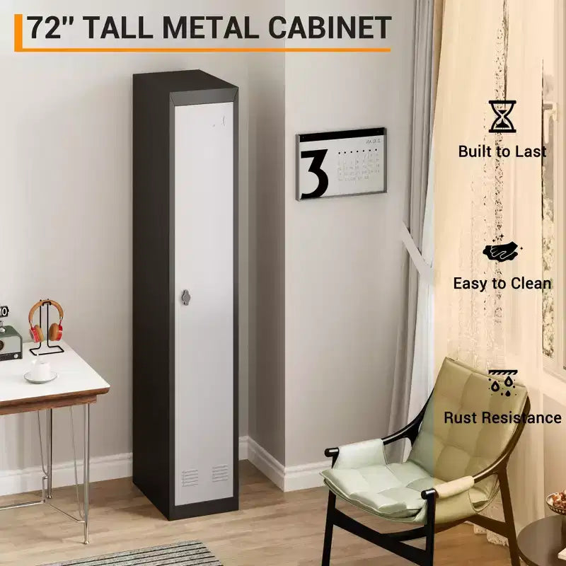 71 taquillas metálicas para empleados, armarios metálicos de almacenamiento de ropa de 3 niveles, taquillas independientes para el hogar, oficina, gimnasio, escuela, garaje
