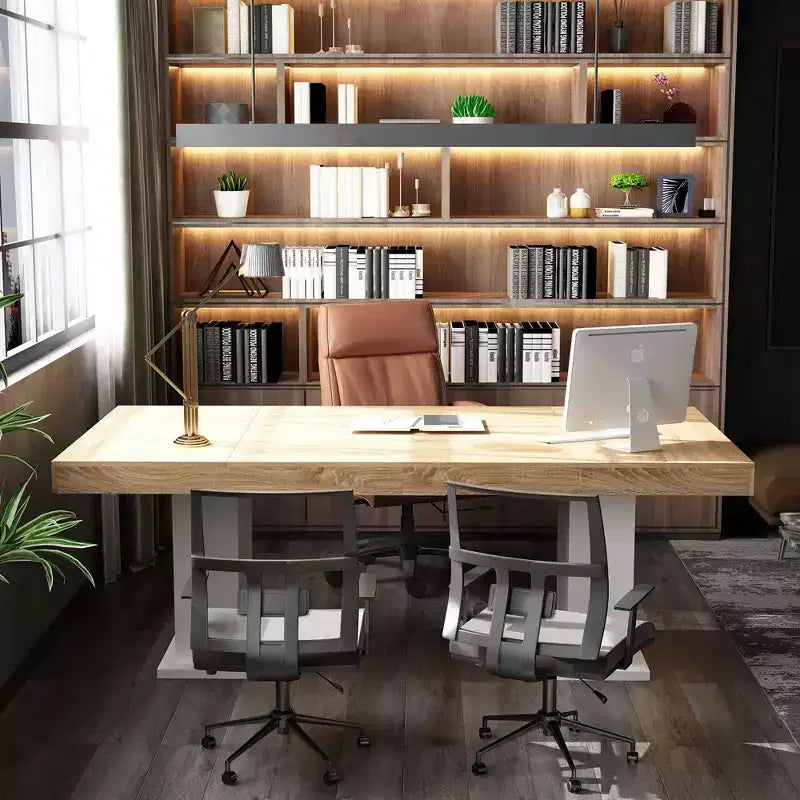 Mesa de comedor/escritorio de oficina de madera multiescena