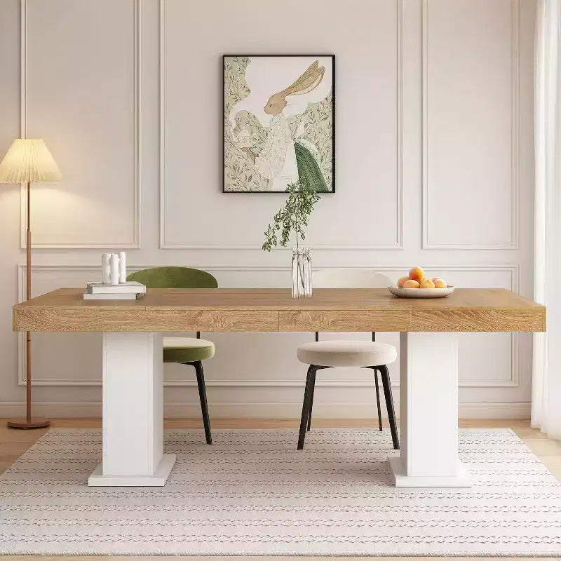 Mesa de comedor/escritorio de oficina de madera multiescena