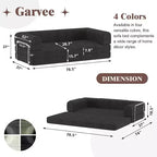 Sofá Cama Convertible de Pana, Colchón Plegable con Estructura de Forma Fija, Futón de 3 Plazas Tamaño King para Oficina en Casa