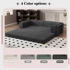 Sofá Cama Convertible de Pana, Colchón Plegable con Estructura de Forma Fija, Futón de 3 Plazas Tamaño King para Oficina en Casa