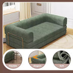 Sofá Cama Convertible de Pana, Colchón Plegable con Estructura de Forma Fija, Futón de 3 Plazas Tamaño King para Oficina en Casa