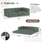 Sofá Cama Convertible de Pana, Colchón Plegable con Estructura de Forma Fija, Futón de 3 Plazas Tamaño King para Oficina en Casa