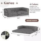 Sofá Cama Convertible de Pana, Colchón Plegable con Estructura de Forma Fija, Futón de 3 Plazas Tamaño King para Oficina en Casa