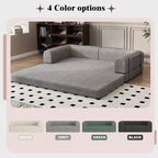 Sofá Cama Convertible de Pana, Colchón Plegable con Estructura de Forma Fija, Futón de 3 Plazas Tamaño King para Oficina en Casa