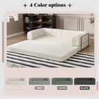 Sofá Cama Convertible de Pana, Colchón Plegable con Estructura de Forma Fija, Futón de 3 Plazas Tamaño King para Oficina en Casa