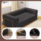 Sofá Cama Convertible de Pana, Colchón Plegable con Estructura de Forma Fija, Futón de 3 Plazas Tamaño King para Oficina en Casa