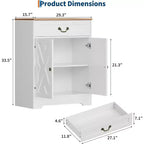 Mueble de almacenamiento de cocina, aparador rústico con cajón y estantes ajustables, organizador de barra de café para comedor, blanco
