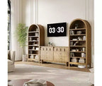 Armario Zapatero Alto de 180 cm con Arco para Entrada, Organizador de Zapatos de Madera de 7 Niveles con Estantes Ajustables, Vitrina Moderna para Pasillo o Dormitorio