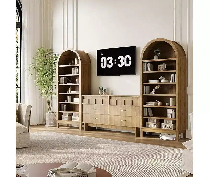 Armario Zapatero Alto de 180 cm con Arco para Entrada, Organizador de Zapatos de Madera de 7 Niveles con Estantes Ajustables, Vitrina Moderna para Pasillo o Dormitorio