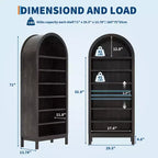 Armario Zapatero Alto de 180 cm con Arco para Entrada, Organizador de Zapatos de Madera de 7 Niveles con Estantes Ajustables, Vitrina Moderna para Pasillo o Dormitorio