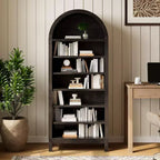 Armario Zapatero Alto de 180 cm con Arco para Entrada, Organizador de Zapatos de Madera de 7 Niveles con Estantes Ajustables, Vitrina Moderna para Pasillo o Dormitorio