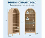 Armario Zapatero Alto de 180 cm con Arco para Entrada, Organizador de Zapatos de Madera de 7 Niveles con Estantes Ajustables, Vitrina Moderna para Pasillo o Dormitorio