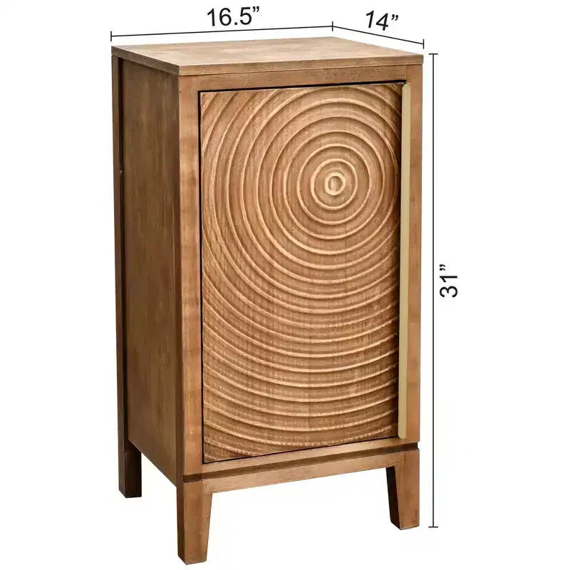 Mesa auxiliar geométrica ondulada con almacenamiento, estilo retro moderno, 16.5 x 14 x 31 pulgadas