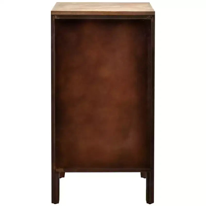 Mesa auxiliar geométrica ondulada con almacenamiento, estilo retro moderno, 16.5 x 14 x 31 pulgadas