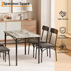 Sillas de comedor de estilo industrial de 4 piezas - Rincón de desayuno para cocina