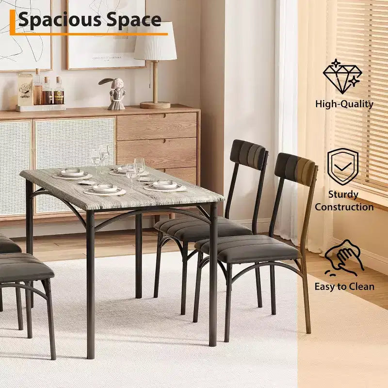 Sillas de comedor de estilo industrial de 4 piezas - Rincón de desayuno para cocina