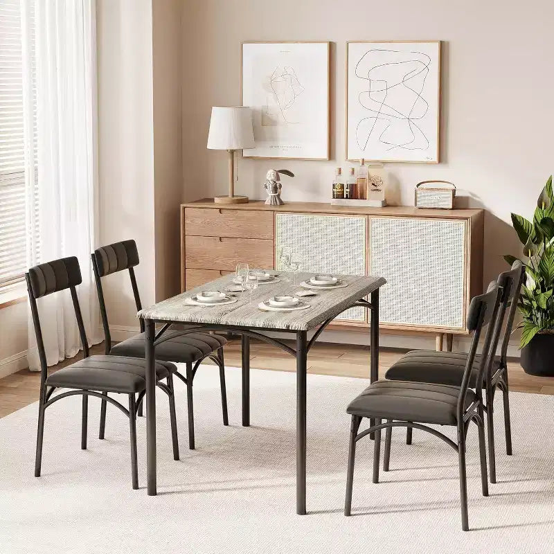 Sillas de comedor de estilo industrial de 4 piezas - Rincón de desayuno para cocina