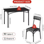 Sillas de comedor de estilo industrial de 4 piezas - Rincón de desayuno para cocina