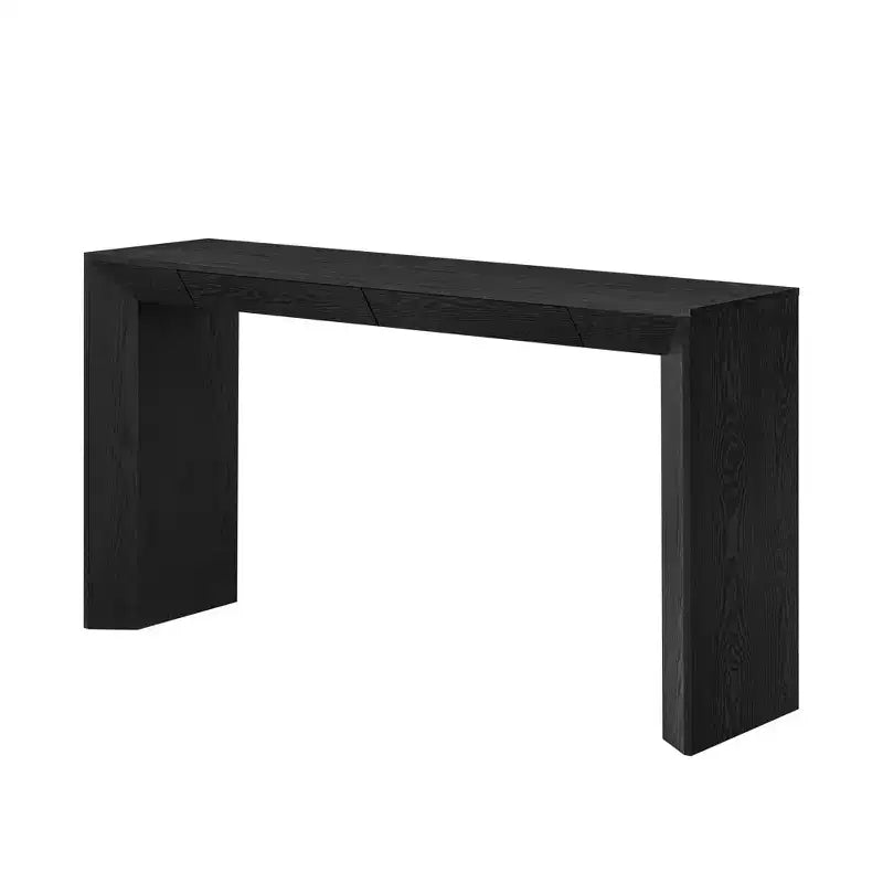 Mesa Consola de Madera con Cajones, Mesa de Entrada con Patas Engrosadas, Mesa de Pasillo Minimalista con Almacenamiento
