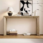 Mesa Consola de Madera con Cajones, Mesa de Entrada con Patas Engrosadas, Mesa de Pasillo Minimalista con Almacenamiento