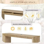 Mesa Consola de Madera con Cajones, Mesa de Entrada con Patas Engrosadas, Mesa de Pasillo Minimalista con Almacenamiento