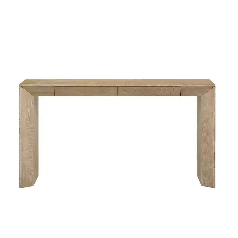 Mesa Consola de Madera con Cajones, Mesa de Entrada con Patas Engrosadas, Mesa de Pasillo Minimalista con Almacenamiento