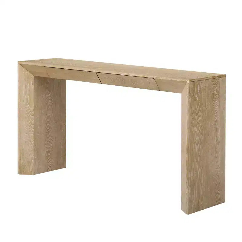 Mesa Consola de Madera con Cajones, Mesa de Entrada con Patas Engrosadas, Mesa de Pasillo Minimalista con Almacenamiento