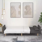 Sofá cama de 2 plazas con dos almohadas de tela negra