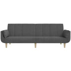 Sofá cama de 2 plazas con dos almohadas de tela negra