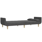 Sofá cama de 2 plazas con dos almohadas de tela negra