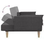 Sofá cama de 2 plazas con dos almohadas de tela negra