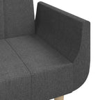 Sofá cama de 2 plazas con dos almohadas de tela negra
