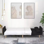 Sofá cama de 2 plazas con dos almohadas de tela negra