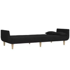 Sofá cama de 2 plazas con dos almohadas de tela negra