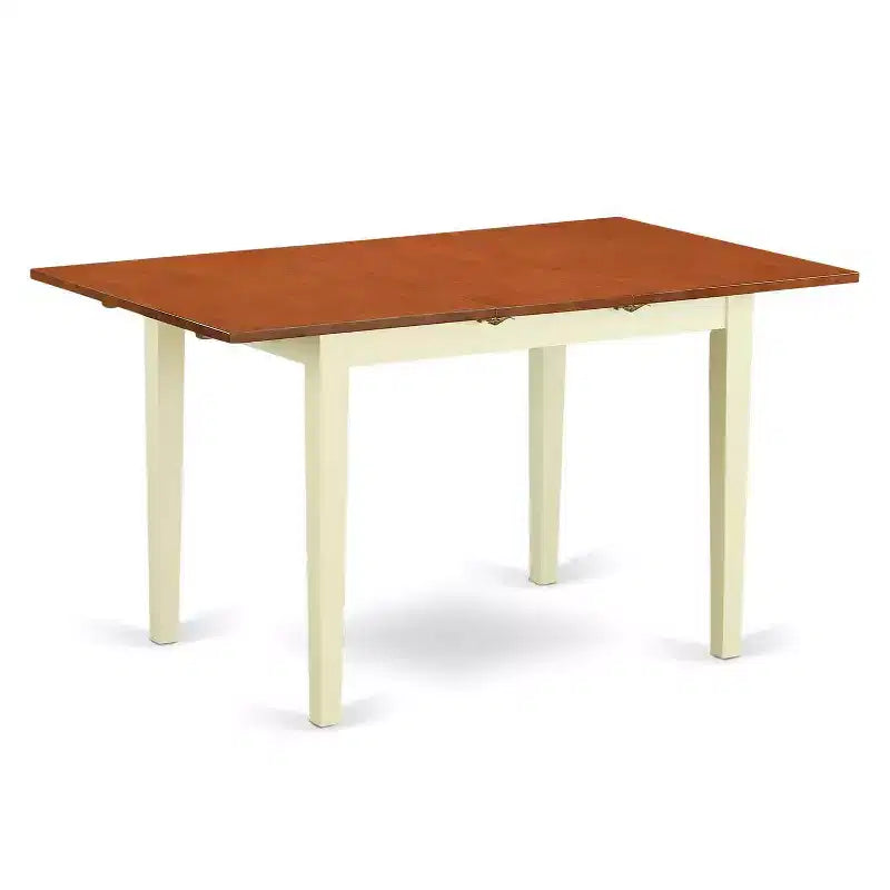 Juego de comedor moderno de 3 piezas con 2 sillas - Dinette blanco lino