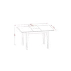 Juego de comedor moderno de 3 piezas con 2 sillas - Dinette blanco lino
