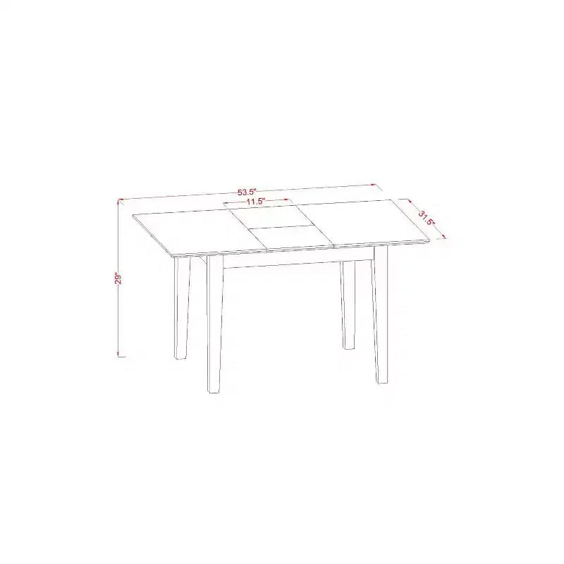 Juego de comedor moderno de 3 piezas con 2 sillas - Dinette blanco lino