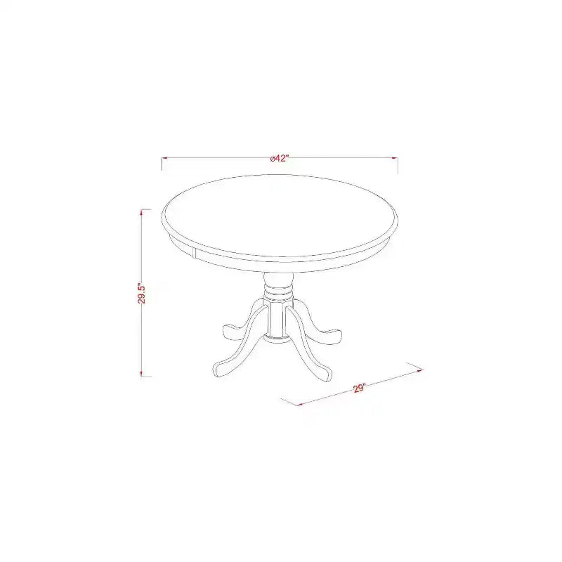 Juego de mesa de cocina para 4 personas - Mesa de comedor redonda de 42 pulgadas con 4 sillas - Juego de comedor clásico y encantador