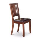 Juego de comedor redondo de 3 piezas con parte superior de madera maciza con acabado de caoba - 4 asientos