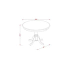 Juego de comedor redondo de 3 piezas con parte superior de madera maciza con acabado de caoba - 4 asientos