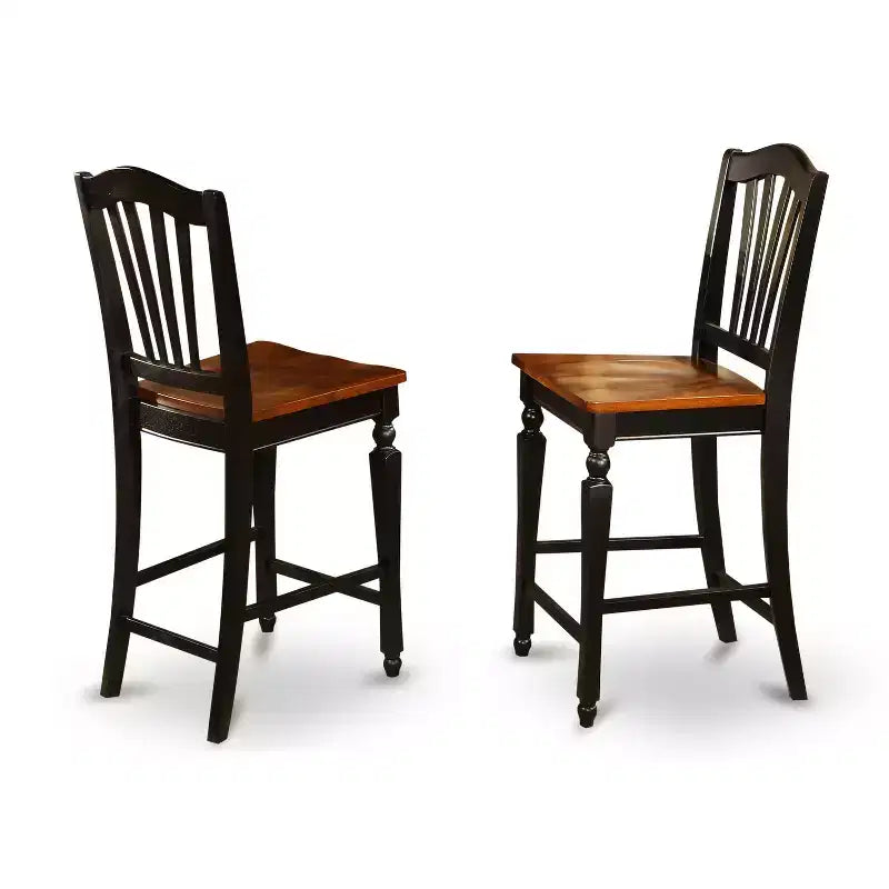 Juego de pub de altura de mostrador - Mesa y sillas de 5 piezas - Juego de comedor de cocina - Mesa redonda de 42 pulgadas - Acabado negro cereza