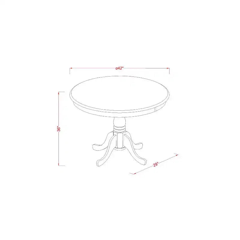 Juego de pub de altura de mostrador - Mesa y sillas de 5 piezas - Juego de comedor de cocina - Mesa redonda de 42 pulgadas - Acabado negro cereza