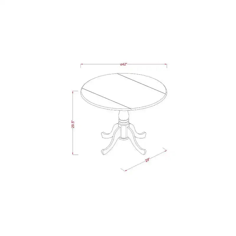 Juego de comedor de 3 piezas con tapa de madera maciza con acabado de caoba - Para 4 personas