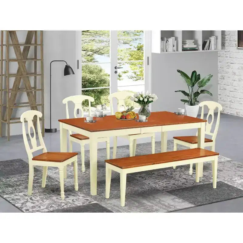 Juego de comedor rústico - Mesa y sillas de madera maciza para cocina o comedor