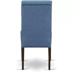 Juego de comedor de 7 piezas con mesa de madera maciza con acabado capuchino y 6 sillas